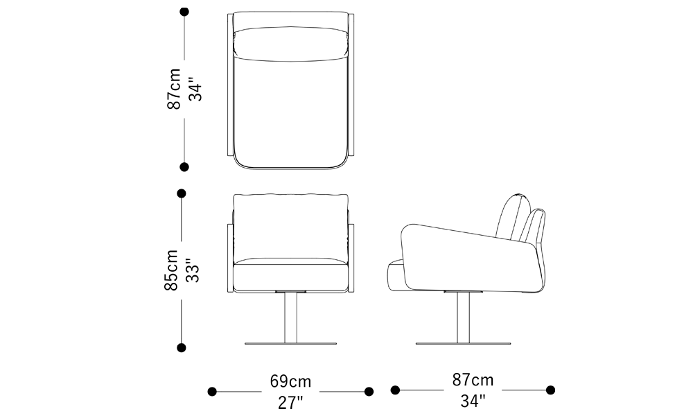 Image of the main dimensions of the product